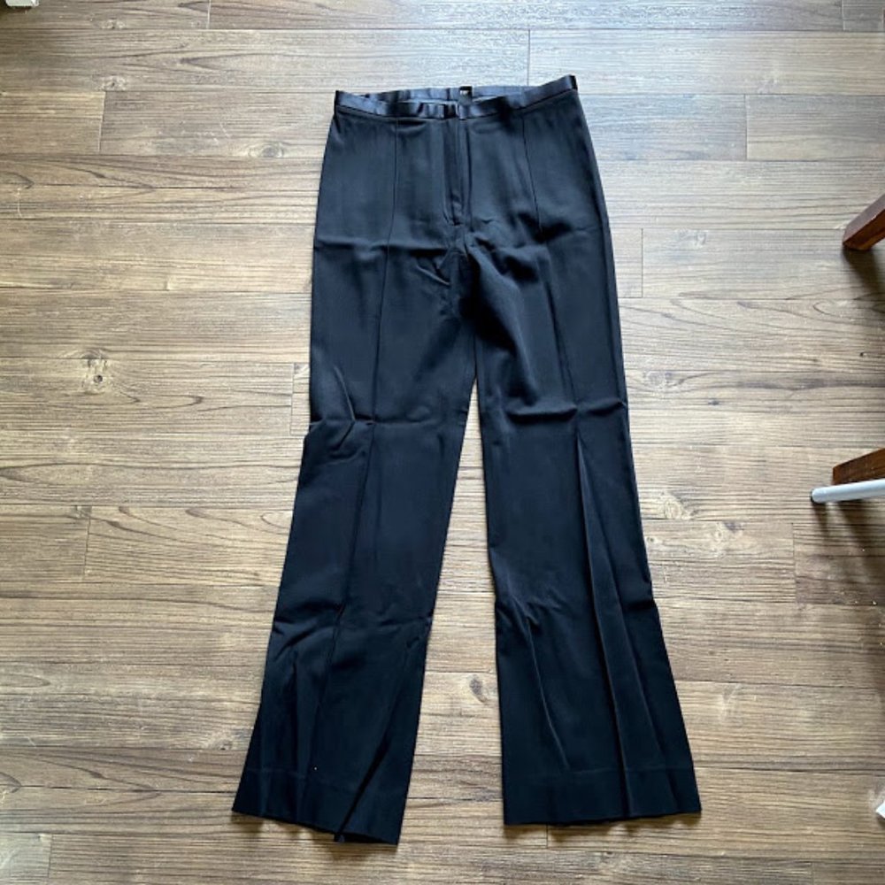 [DNKY] EUC Wide Leg Black Pants Silk Waist Size 4